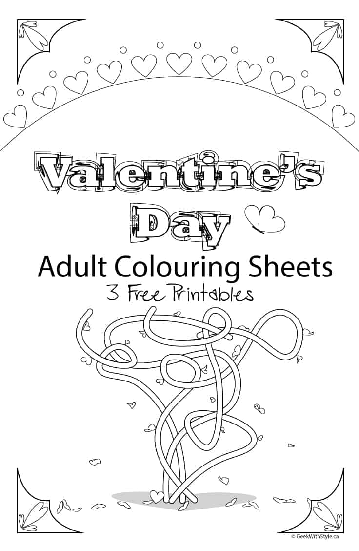 Adult Colouring Sheet - Valentine's Day