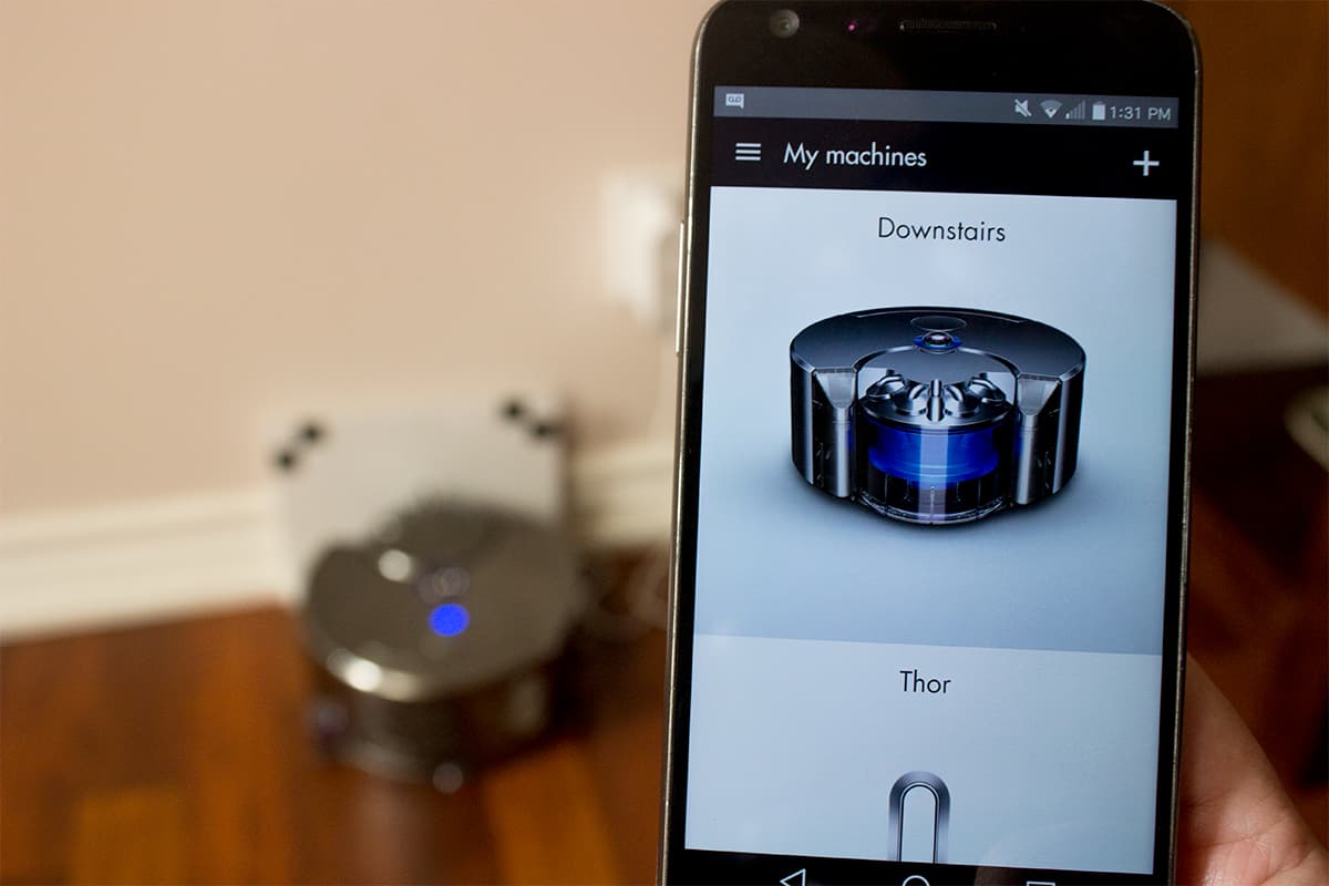 dyson 360 eye review app paired to robot vacuum