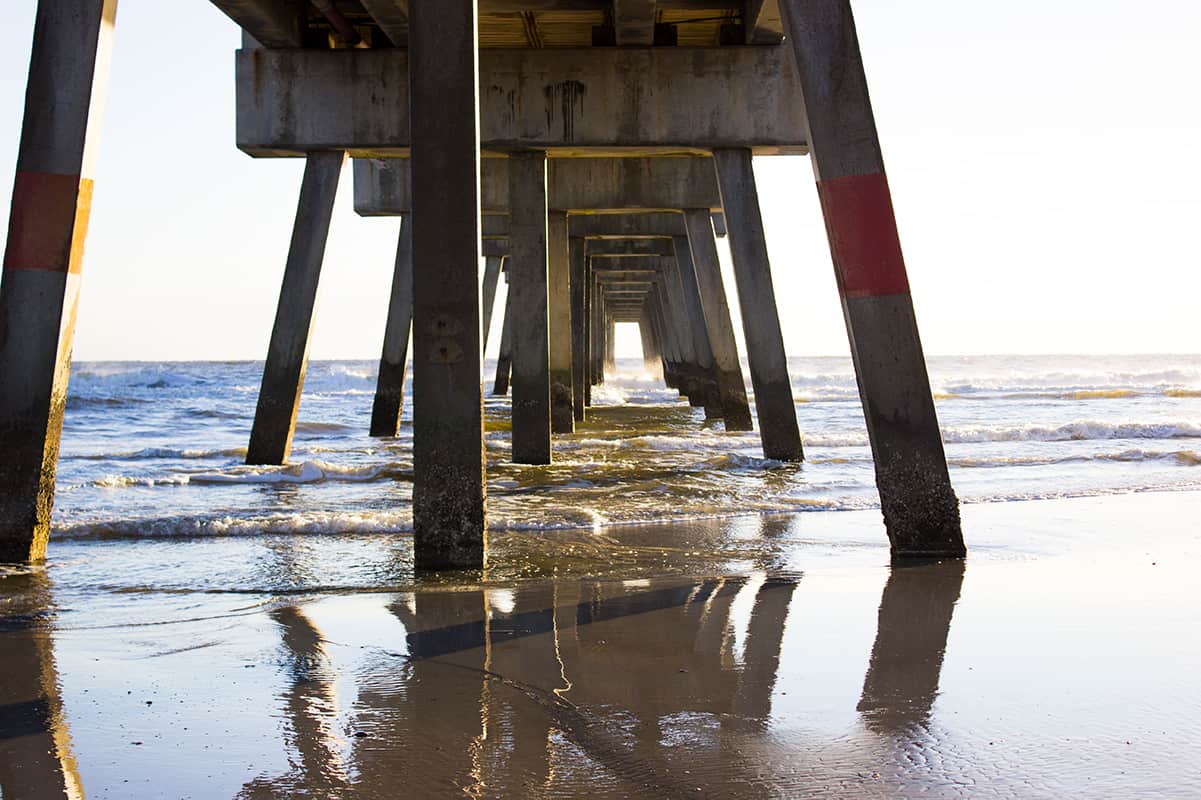 Jacksonville Florida Beach Waves Under Bridge Girlfriend Getaway